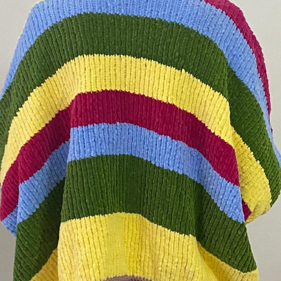 Over Size Cardigan Hand-Knitted Color Block - Picture 5 of 6